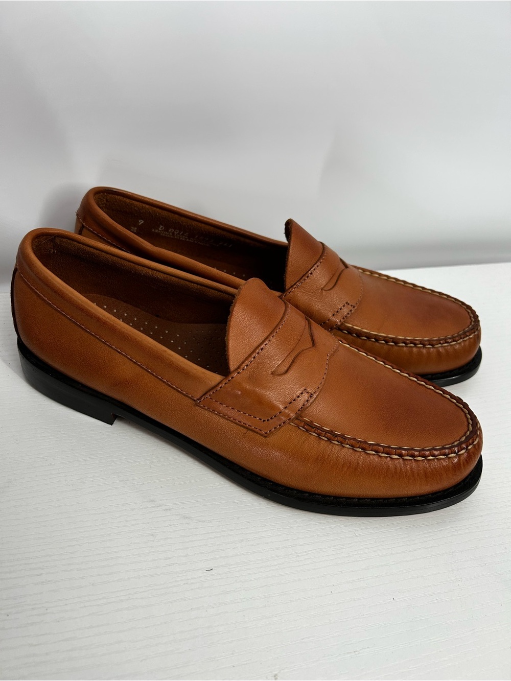 GH Bass & Co Walter Tan Penny Loafers Leather Classic Men's Shoes Size 9 D